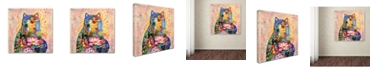 Trademark Global Oxana Ziaka 'Lotus Cat' Canvas Art - 18" x 18" x 2"